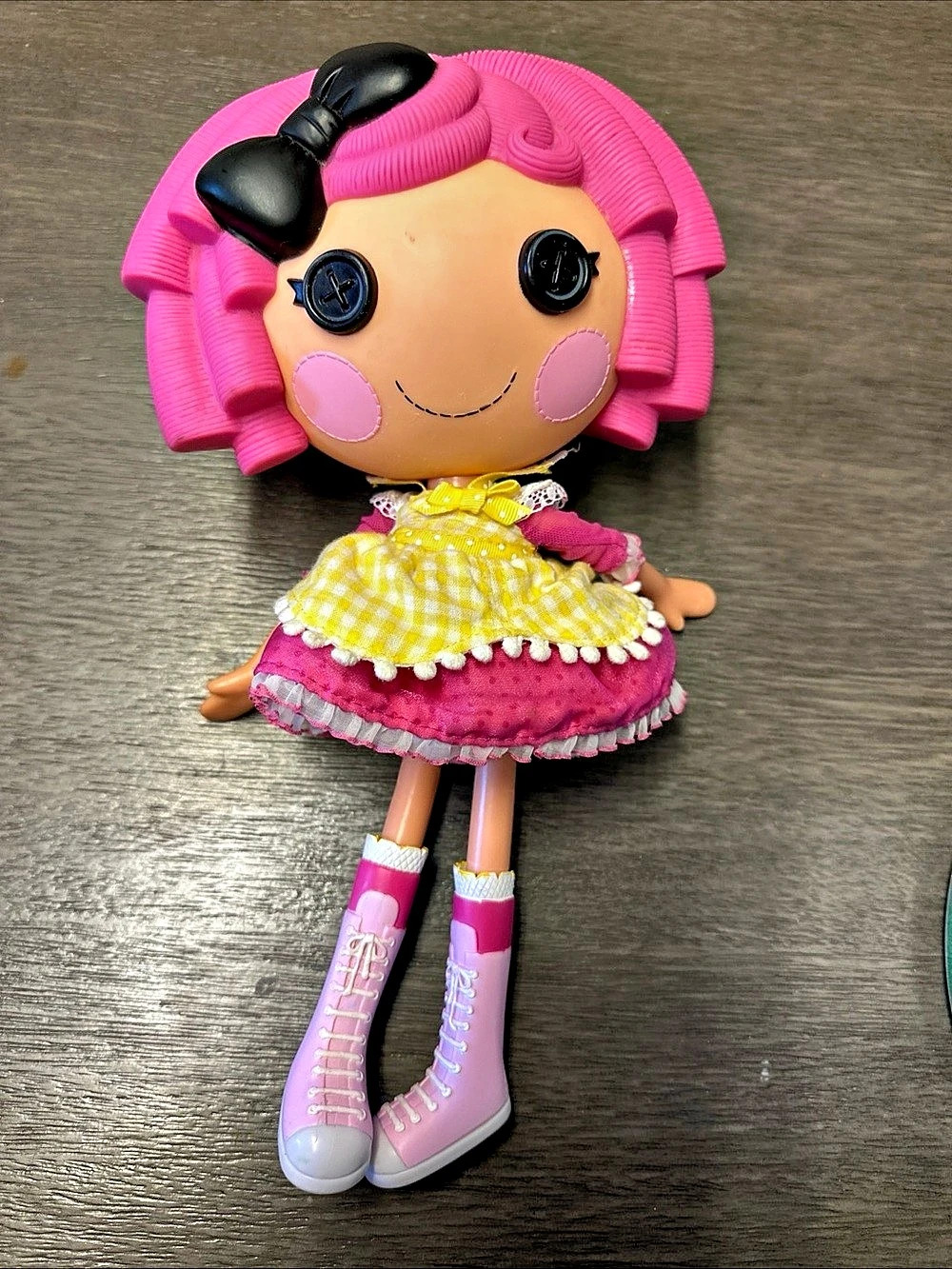 Lalaloopsy Crumbs Sugar Cookie Rag Doll Pink & Yellow Gingham